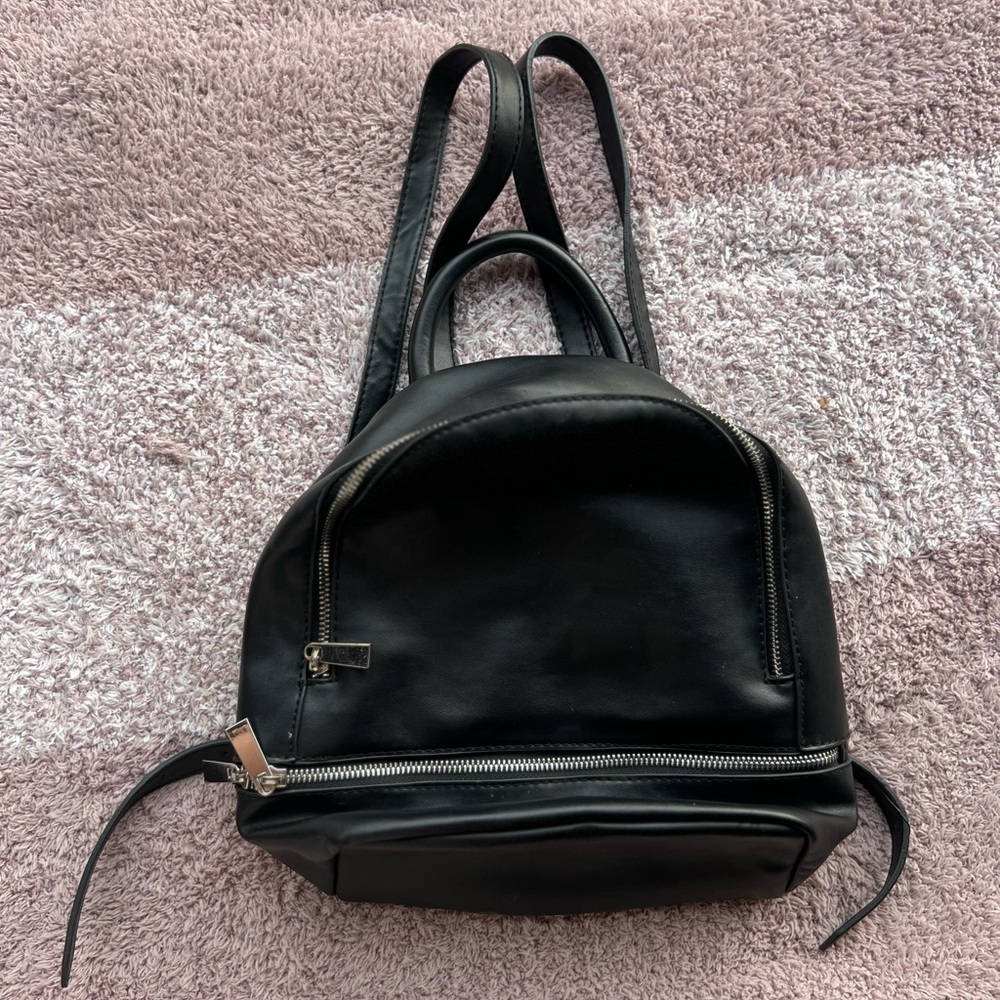 Black Fo-Leather mini backpack